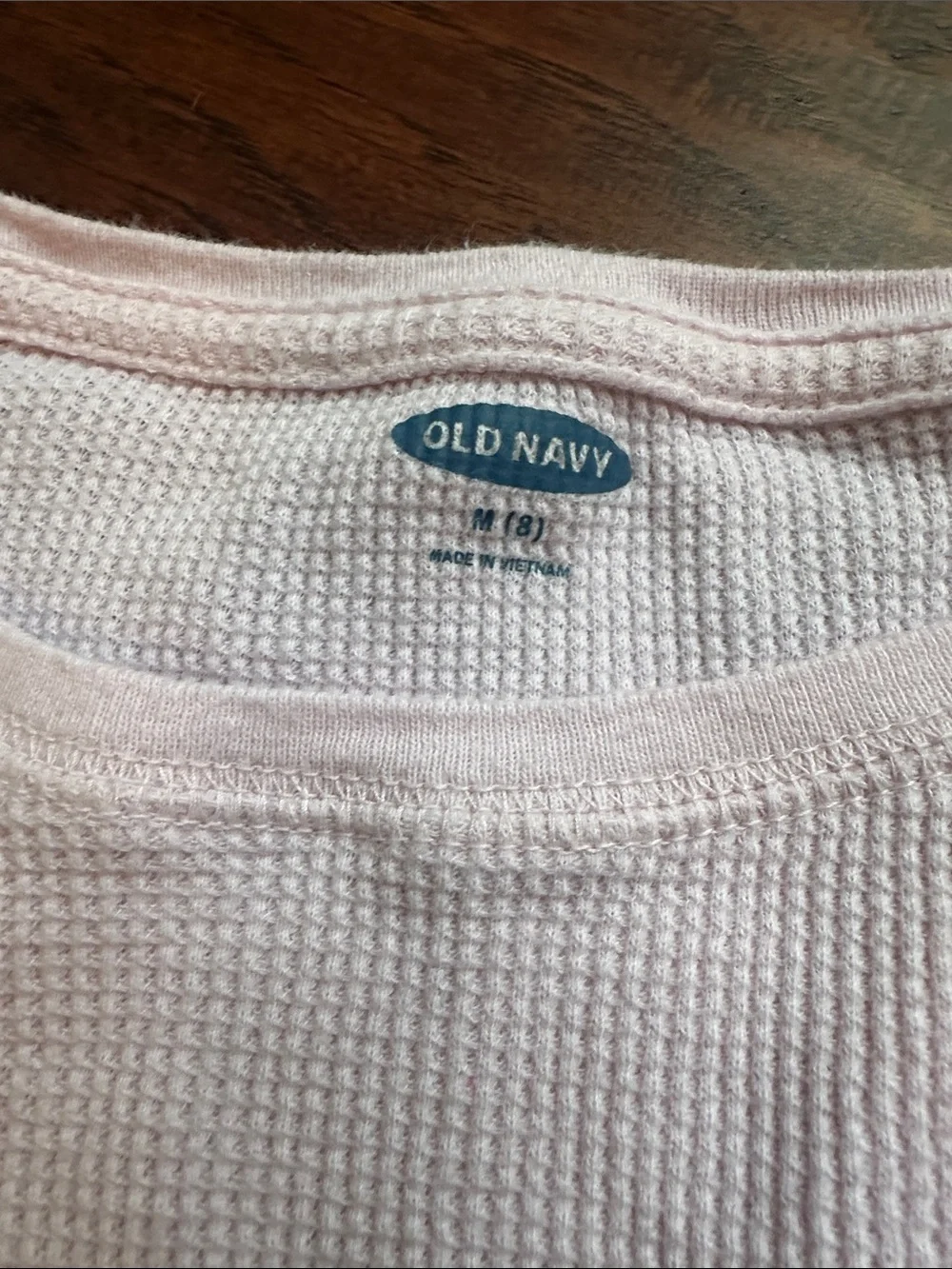 Old Navy Light Pink Waffle Thermal Top